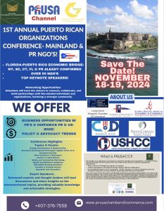 1ST annual PUERTO RICAN ORGANIZATIONS CONFERENCE Mainland & PR NGO’s, NP’s & Chambers of Commerce! 